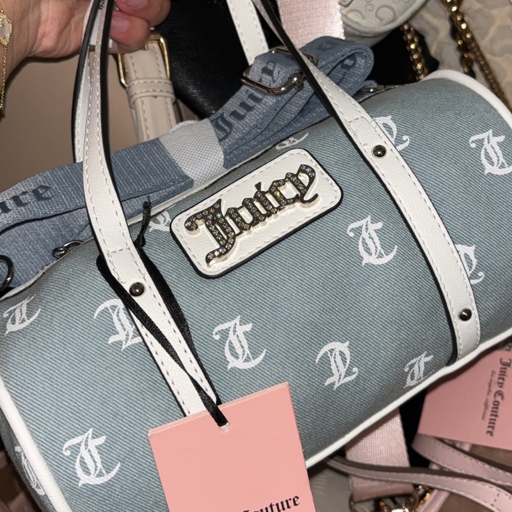 NEW JUICY COUTURE DENIM BARREL BAG